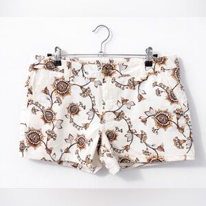 a.n.a Cream Floral Print Denim Shorts